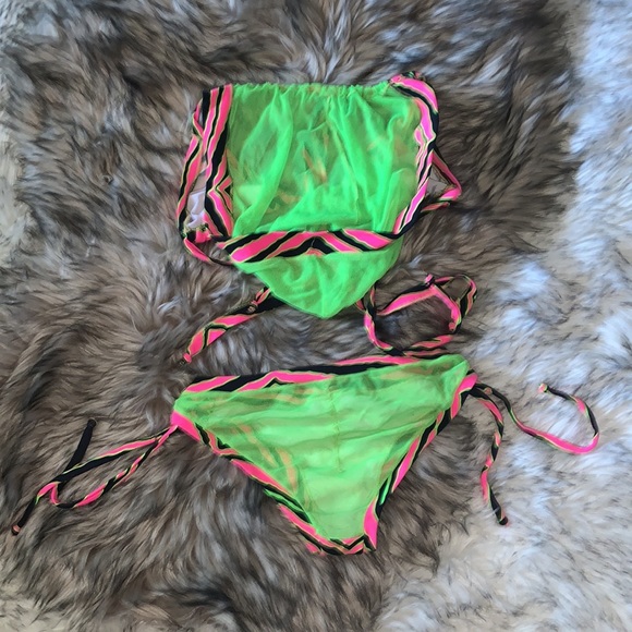 Neon Tiger Print Rave Wear with hood and mesh bottoms - Picture 6 of 6